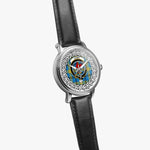 Laing Scottish Clan Tartan Crest Badge Silver Automatic Watch Size 46mm