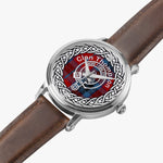 Thompson Scottish Clan Tartan Crest Badge Silver Automatic Watch Size 46mm