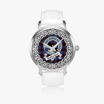 Rutherford Scottish Clan Tartan Crest Badge Silver Automatic Watch Size 46mm
