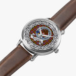 Forrester Scottish Clan Tartan Crest Badge Silver Automatic Watch Size 46mm