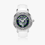 Scottish MacThomas Clan Tartan Crest Badge Silver Automatic Watch Size 46mm
