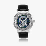 Fletcher Scottish Clan Tartan Crest Badge Silver Automatic Watch Size 46mm