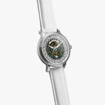 MacLellan Scottish Clan Tartan Crest Badge Silver Automatic Watch Size 46mm