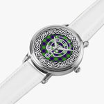 Scottish Colville Clan Tartan Crest Badge Silver Automatic Watch Size 46mm