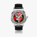 Scottish Kerr Clan Tartan Crest Badge Silver Automatic Watch Size 46mm