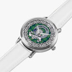 Kennedy Scottish Clan Tartan Crest Badge Silver Automatic Watch Size 46mm