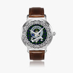 MacKenzie Scottish Clan Tartan Crest Badge Silver Automatic Watch Size 46mm