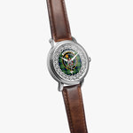 Spottiswood Scottish Clan Tartan Crest Badge Silver Automatic Watch Size 46mm