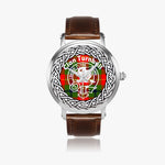 Scottish Turnbull Clan Tartan Crest Badge Silver Automatic Watch Size 46mm