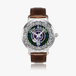 Mitchell Scottish Clan Tartan Crest Badge Silver Automatic Watch Size 46mm