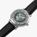 Scottish Cathcart Clan Tartan Crest Badge Silver Automatic Watch Size 46mm