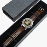 Scottish MacLeod Ancient Clan Tartan Crest Badge Silver Automatic Watch Size 46mm