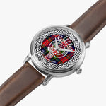 Gillies Scottish Clan Tartan Crest Badge Silver Automatic Watch Size 46mm