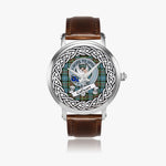 Cathcart Scottish Clan Tartan Crest Badge Silver Automatic Watch Size 46mm