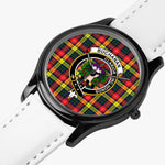 Scottish Buchanan Modern 2 Watch Tartan Crest Leather Strap Classic Plaid Watch