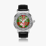 Gregor Scottish Clan Tartan Crest Badge Silver Automatic Watch Size 46mm