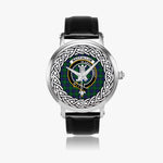 MacCallum Scottish Clan Tartan Crest Badge Silver Automatic Watch Size 46mm