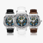 Garden Scottish Clan Tartan Crest Badge Silver Automatic Watch Size 46mm
