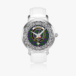Gillon Scottish Clan Tartan Crest Badge Silver Automatic Watch Size 46mm