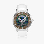 Scottish Rose Celtic Circle Silver Automatic Watch Size 46mm