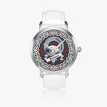 Bethune Scottish Clan Tartan Crest Badge Silver Automatic Watch Size 46mm