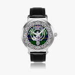 Carmichael Modern Scottish Clan Tartan Crest Badge Silver Automatic Watch Size 46mm
