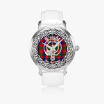 Wright Scottish Clan Tartan Crest Badge Silver Automatic Watch Size 46mm