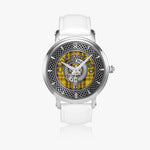 Clan MacLeod Crest & Tartan Knot Sterling Silver Unisex Automatic Watch (Silver) Size 46mm