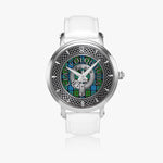 Clan Colquhoun Crest & Tartan Knot Sterling Silver Unisex Automatic Watch (Silver) Size 46mm