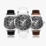 Clan MacPherson Crest & Tartan Knot Sterling Silver Unisex Automatic Watch (Silver) Size 46mm