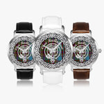 MacAndrew Scottish Clan Tartan Crest Badge Silver Automatic Watch Size 46mm