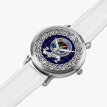 Crichton Scottish Clan Tartan Crest Badge Silver Automatic Watch Size 46mm