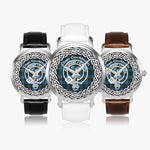 Scottish Cochrane Clan Tartan Crest Badge Silver Automatic Watch Size 46mm