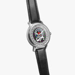 Logan Scottish Clan Tartan Crest Badge Silver Automatic Watch Size 46mm