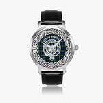 Scottish Baillie Clan Tartan Crest Badge Silver Automatic Watch Size 46mm
