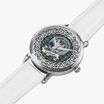 Cathcart Scottish Clan Tartan Crest Badge Silver Automatic Watch Size 46mm
