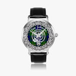 Johnston Scottish Clan Tartan Crest Badge Silver Automatic Watch Size 46mm