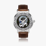 Hall Scottish Clan Tartan Crest Badge Silver Automatic Watch Size 46mm