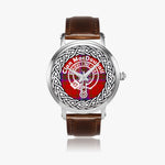 MacDougall Scottish Clan Tartan Crest Badge Old Silver Automatic Watch Size 46mm