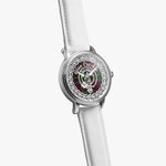 Scottish Crosbie Clan Tartan Crest Badge Silver Automatic Watch Size 46mm