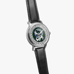 MacKie Scottish Clan Tartan Crest Badge Silver Automatic Watch Size 46mm