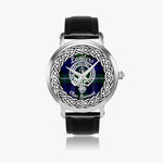 Landers Scottish Clan Tartan Crest Badge Silver Automatic Watch Size 46mm