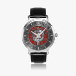 Clan MacLean Crest & Tartan Knot Sterling Silver Unisex Automatic Watch (Silver) Size 46mm