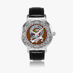 Lennox Scottish Clan Tartan Crest Badge Silver Automatic Watch Size 46mm