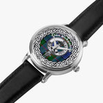 Kirkpatrick Scottish Clan Tartan Crest Badge Old Silver Automatic Watch Size 46mm