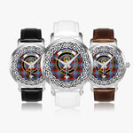 Skirving Scottish Clan Tartan Crest Badge Silver Automatic Watch Size 46mm