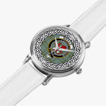 Kelly Scottish Clan Tartan Crest Badge Silver Automatic Watch Size 46mm