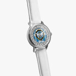 Roberton Scottish Clan Tartan Crest Badge Silver Automatic Watch Size 46mm