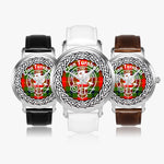 Scottish Turnbull Clan Tartan Crest Badge Silver Automatic Watch Size 46mm
