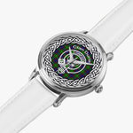 Scottish Durie Clan Tartan Crest Badge Silver Automatic Watch Size 46mm